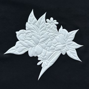 CAD-CUT Puff, white - aufpuffende Textildruckfolie mit floralen Motiven